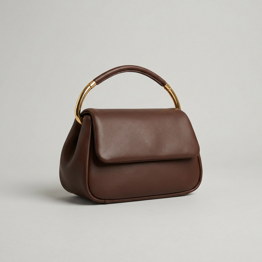 Verona bag in chocolate structured dumpling-shaped bag
