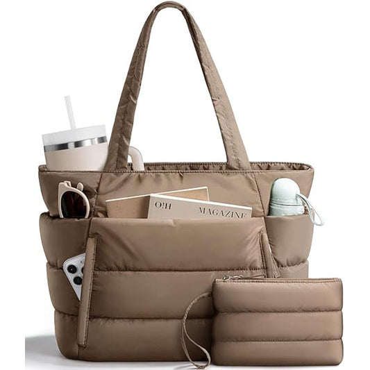 Cloudtote lightweight tote bag with laptop sleeve and 16 pockets